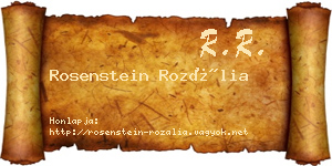 Rosenstein Rozália névjegykártya